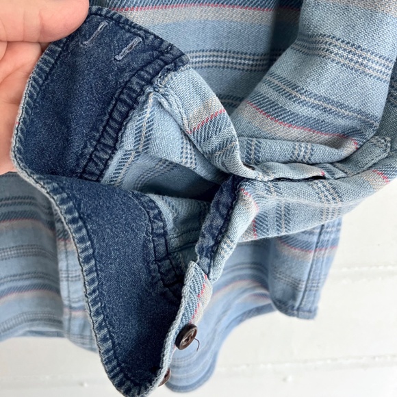 ALEX MILL Blue Striped Long Sleeve Cotton Button Down Shirt - M - Picture 3 of 10